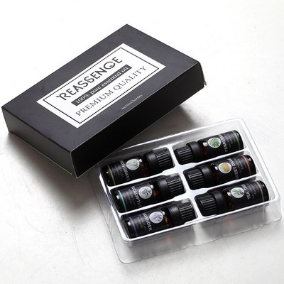 10mlX6PCS 100% Pure Aroma Essential Oil Kit Lemongrass Eucalyptus for Aromatherapy Humidifier Making Candle Making