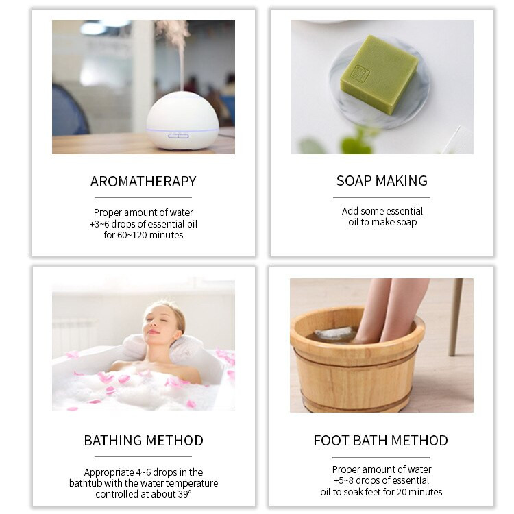 10mlX6PCS 100% Pure Aroma Essential Oil Kit Lemongrass Eucalyptus for Aromatherapy Humidifier Making Candle Making