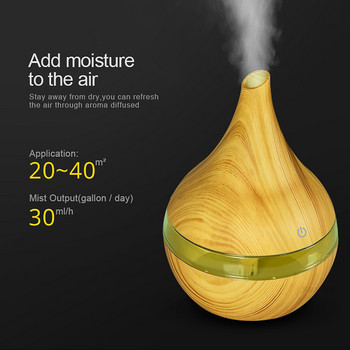 Usb Humidifier Electric Aroma Air Diffuser Wood Grain Ultrasonic ​Air Humidifier Essential Oil Aromatherapy Cool Mist Maker