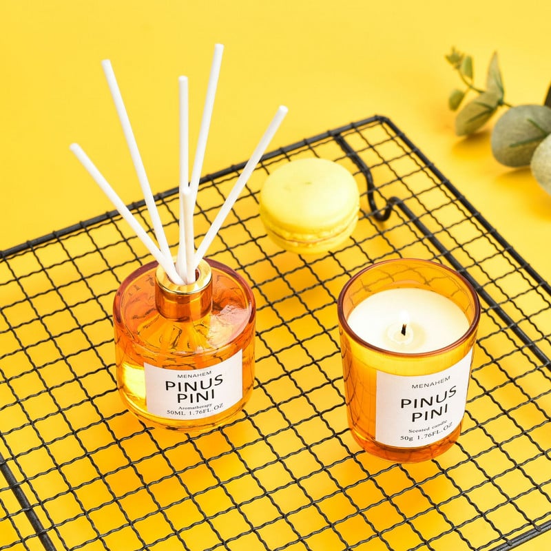 50 ml füstmentes szójabab gyertya illatú illóolaj ajándékdoboz Shangri-La / levendula aroma otthoni dekorációs ajándékokhoz