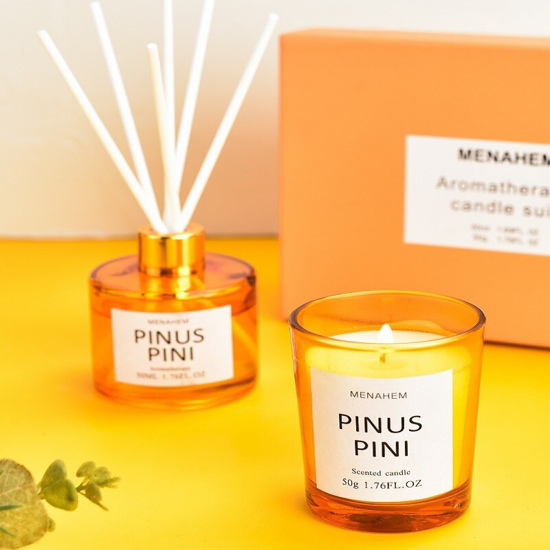 50 ml füstmentes szójabab gyertya illatú illóolaj ajándékdoboz Shangri-La / levendula aroma otthoni dekorációs ajándékokhoz