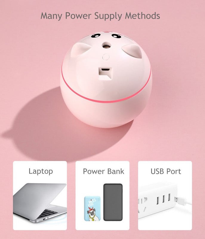 Drėkintuvas difuzorius LED naktinės lempos drėkintuvas ultragarsinis purškiamas drėkintuvas USB įkraunamas aromatinių eterinių aliejų difuzorius