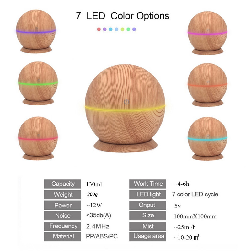 Υγραντήρας αέρα Electric Aroma Diffuser Aromatherapy Diffuser Wood Grain Oil Mist Maker Σετ ομίχλης καθαρισμού διάχυσης