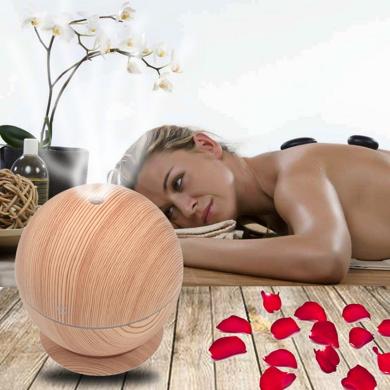 Υγραντήρας αέρα Electric Aroma Diffuser Aromatherapy Diffuser Wood Grain Oil Mist Maker Σετ ομίχλης καθαρισμού διάχυσης