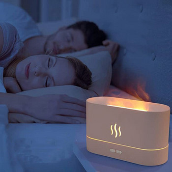 Φορητός 180ML USB Diffuser Aroma Diffuser Essential Oil Diffuser with Flame Night Light Yoga Sleep Ultrasonic Cool Mist Air Humidifier