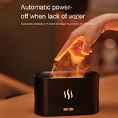 USB imitacinė liepsnos naktinė lemputė su 200 ml vandens rezervuaro drėkintuvo aromato difuzoriumi, skirta namų biuro miegamojo atmosferos stalinei lempai