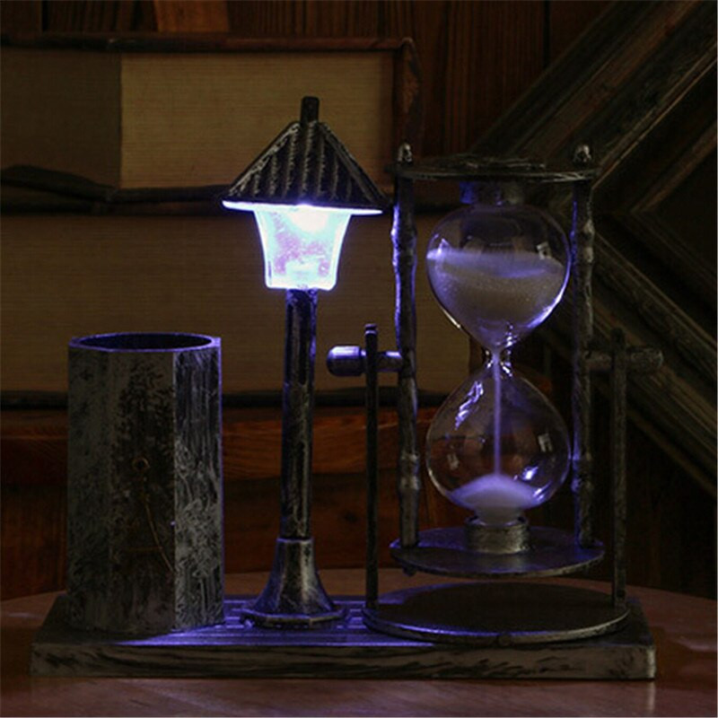 Ulična svjetiljka Držač olovke Pješčani sat Noćna svjetiljka Spavaća soba Stol Retro Dekoracija Dječji rođendanski darovi Novost Pješčani sat Višenamjenski