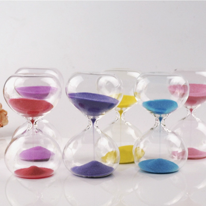 9 Színes Üveg Homokóra Homok Időzítő Divat Otthoni Dekoráció Születésnap 3/5 perces szerelem Valentin-napi ajándék Ampulheta Reloj De Arena