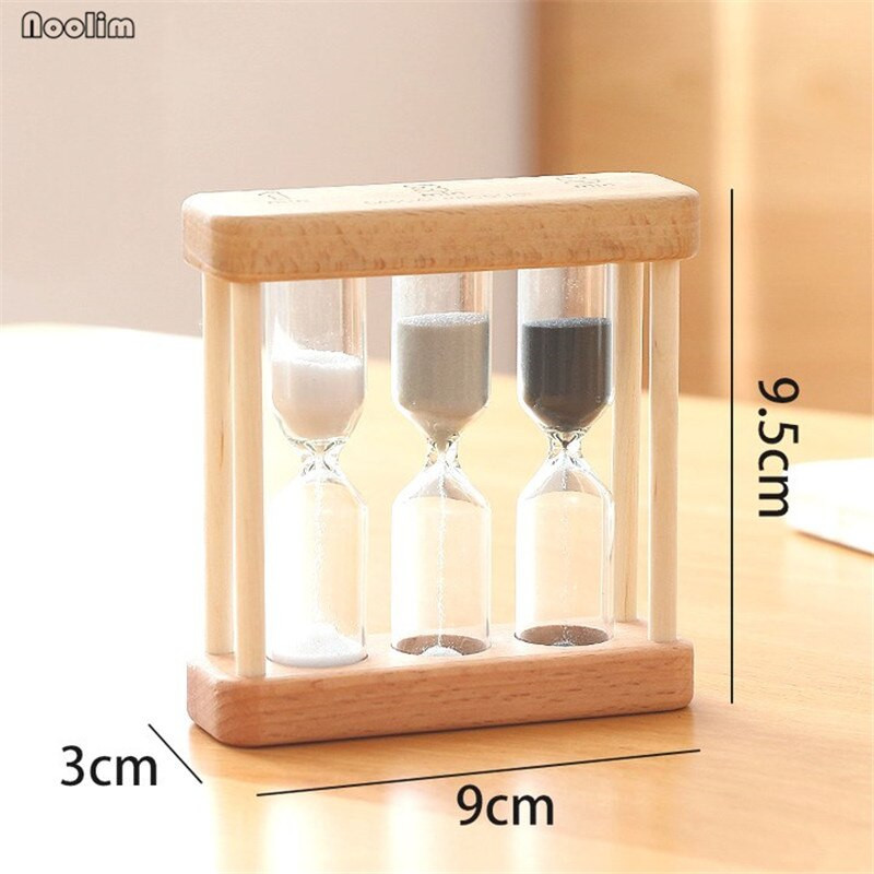 1/3/5 minuta Drveni pješčani sat Slatki 3-u-1 višenamjenski pješčani sat za kućni ured Dekoracija čajnog stolića Rođendanski darovi za djecu
