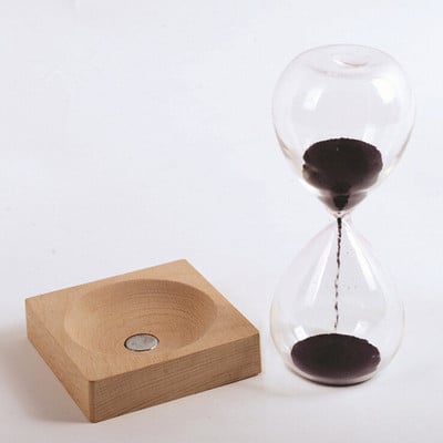 Kézzel fújt homokóra kreatív mágneses homok időzítő óra Ampulheta lakberendezési kézműves Valentin-napi ajándék