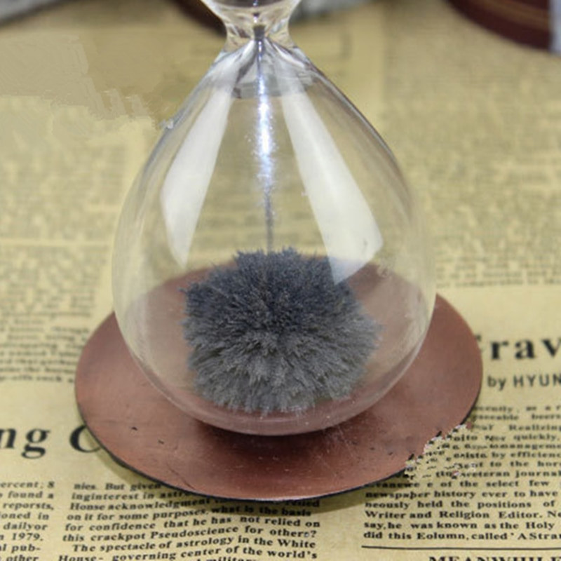 Kézzel fújt homokóra kreatív mágneses homok időzítő óra Ampulheta lakberendezési kézműves Valentin-napi ajándék