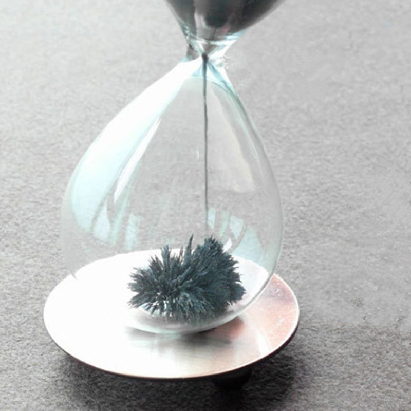 Kézzel fújt homokóra kreatív mágneses homok időzítő óra Ampulheta lakberendezési kézműves Valentin-napi ajándék