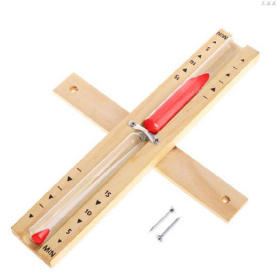 Drveni pješčani sat za saunu na zidu, rotirajući 15-minutni sat s pješčanim satom