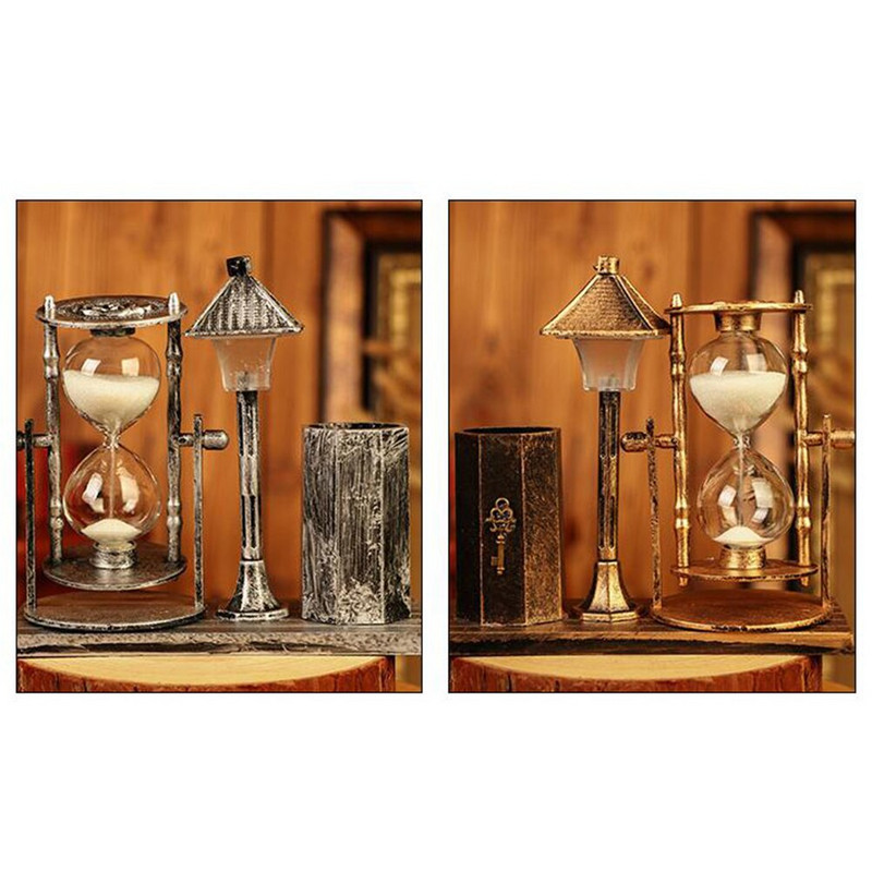 1db Sand Glass Vintage gyönyörű, gyönyörű LED-es kreatív tolltartó otthoni használatra