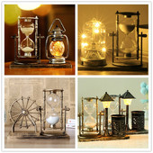 Retro metalni pješčani sat, 30-minutni pješčani sat, poklon za Valentinovo, rukotvorine, kućni ured, škola, ukrasna željezna kudelja koja emitira svjetlo