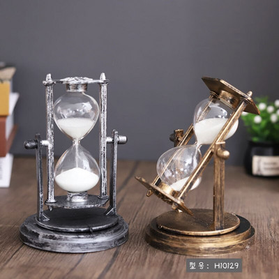Retro metalni pješčani sat, 30-minutni pješčani sat, poklon za Valentinovo, rukotvorine, kućni ured, škola, ukrasna željezna kudelja koja emitira svjetlo