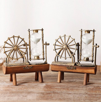 Retro metalni pješčani sat, 30-minutni pješčani sat, poklon za Valentinovo, rukotvorine, kućni ured, škola, ukrasna željezna kudelja koja emitira svjetlo