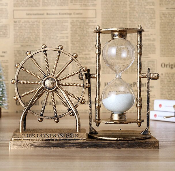 Retro metalni pješčani sat, 30-minutni pješčani sat, poklon za Valentinovo, rukotvorine, kućni ured, škola, ukrasna željezna kudelja koja emitira svjetlo
