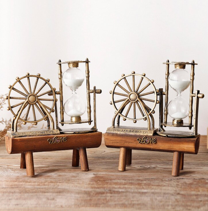 Retro metalni pješčani sat, 30-minutni pješčani sat, poklon za Valentinovo, rukotvorine, kućni ured, škola, ukrasna željezna kudelja koja emitira svjetlo