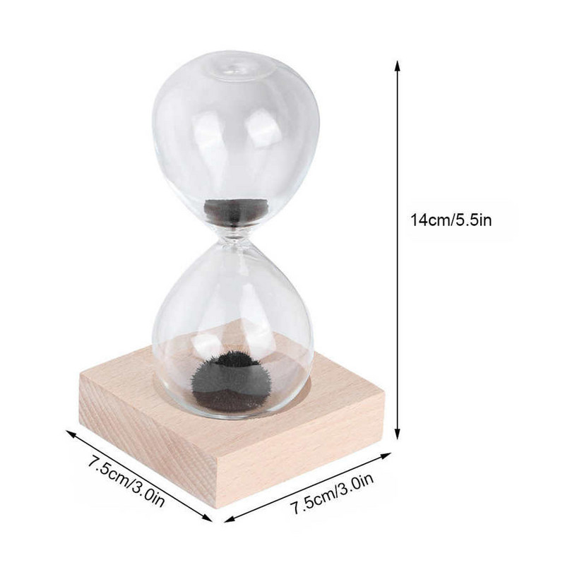 Cronometru clepsidră din sticlă magnetică cu nisip frumos de birou cu bază pentru decorarea casei Ornament cadou Ceas de nisip Decor de uz casnic