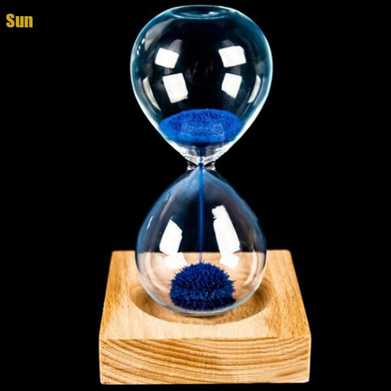 Magnetski pješčani sat od drvenog stakla + željeznog praha od pijeska s cvjetanjem s pakiranjem Pješčani satovi 13,5 * 5,5 cm darovi od drvenog sjedala