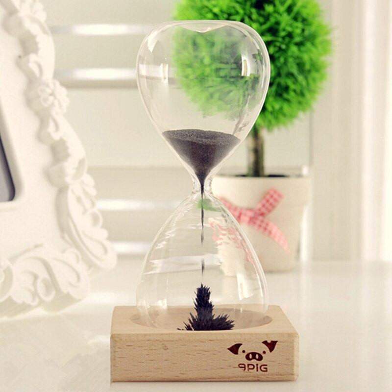 Kūrybingas smėlio laikrodis, rankomis pūstas magnetinis smėlis laikmatis laikrodis Ampulheta namų dekoravimo amatai Valentino dienos dovana