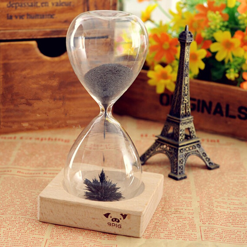 Kūrybingas smėlio laikrodis, rankomis pūstas magnetinis smėlis laikmatis laikrodis Ampulheta namų dekoravimo amatai Valentino dienos dovana