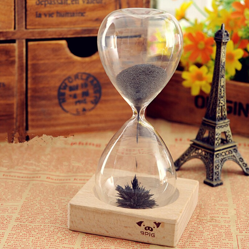 Kūrybingas smėlio laikrodis, rankomis pūstas magnetinis smėlis laikmatis laikrodis Ampulheta namų dekoravimo amatai Valentino dienos dovana