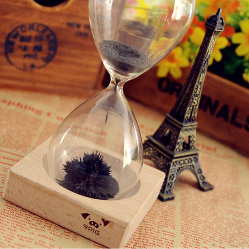 Kūrybingas smėlio laikrodis, rankomis pūstas magnetinis smėlis laikmatis laikrodis Ampulheta namų dekoravimo amatai Valentino dienos dovana