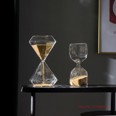 Creative Glass Κλεψύδρα Timer Desktop Διακοσμητικά Διακοσμητικά Nordic Decor Αξεσουάρ διακόσμησης σπιτιού Χρυσή άμμος Ρολόι