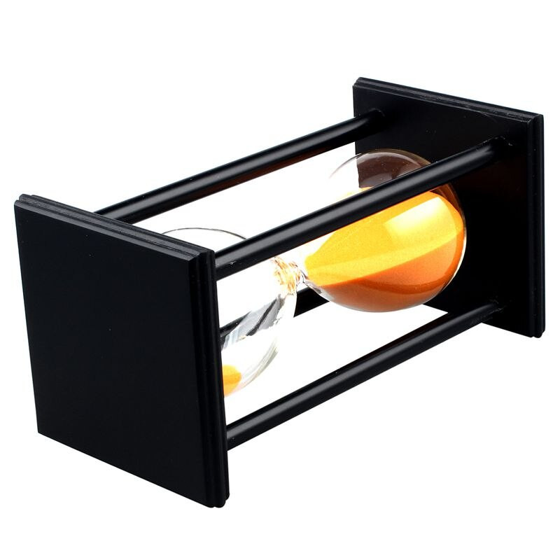 Värvid! 60 min puidust liivast liivaklaasist liivakella taimeriga kella sisekujundus unikaalne kingitüüp: 60 min must raam oranž liiv CNIM kuum