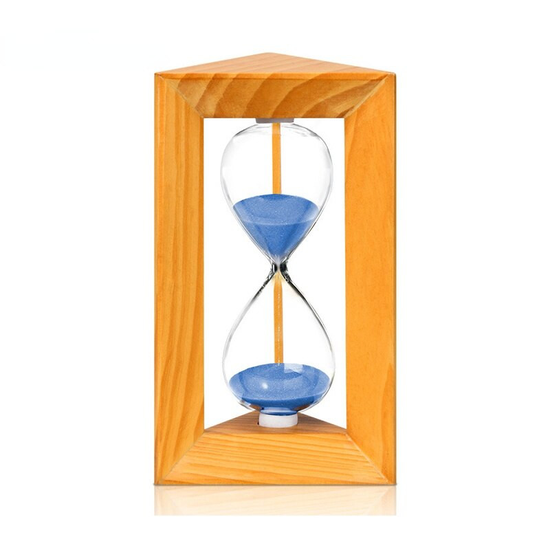 Decor retro în stil nordic, clepsidra triunghiulară din lemn, sticlă, 5/10/15/30 de minute, cronometru cu nisip, artizanat, acasă, sufragerie, accesoriu de birou