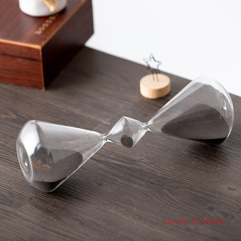 Egyedülálló 3 rétegű üveg homokóra karácsonyi dekoráció ajándékok dinamikus homokos ceremónia Caixa De Areia Bureau gyermekidőzítő fekete homok óra