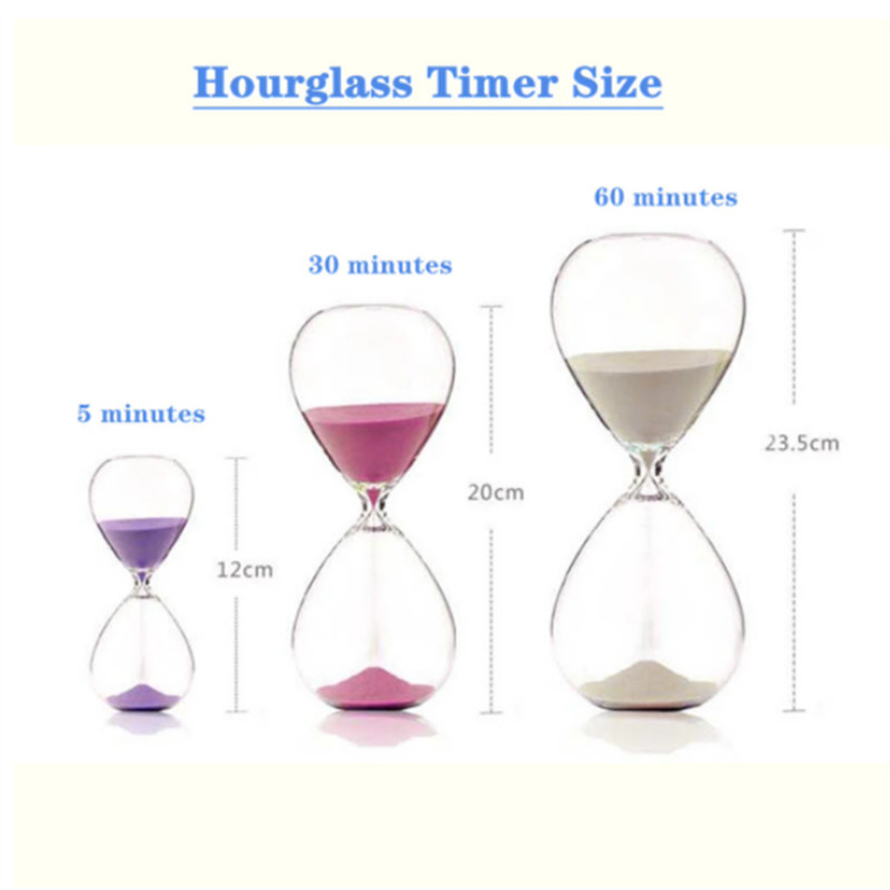 Cronometru clepsidra de 5/30/60 de minute Instrument de gestionare a timpului pentru decorarea casei Personalitate creativă Ornamente de clepsidra din sticlă Cadouri