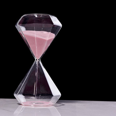 Clepsidra de 15 minute Instrumente de cronometru din sticlă cu diamant Ceas de nisip transparent pentru birou Masă Cronometru decorativ de nisip pentru copii și adulți