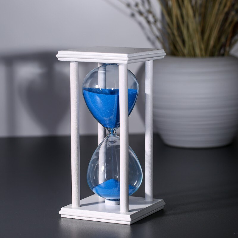 30 perc Homokóra Visszaszámlálás időzítés Modern fa homoküveg időzítő lakberendezési díszek Reloj De Arena újévi ajándékok