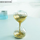 Fată drăguță inimă clepsidra temporizator creativ de aur pulbere sticlă cadou de aniversare paiete nisip ceas de decorare artizanat ornament