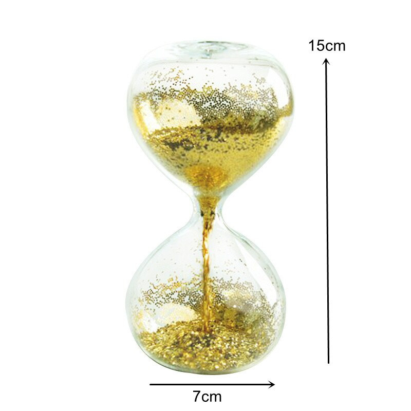 Fată drăguță inimă clepsidra temporizator creativ de aur pulbere sticlă cadou de aniversare paiete nisip ceas de decorare artizanat ornament