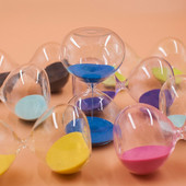 Ceasuri Nisip Clepsidra 5min/15min/30min Culoare Nisip Cronometru Rotund Transparent Sticlă de Nisip Camera Decorare Casă Roșu, Verde, Albastru, Roz