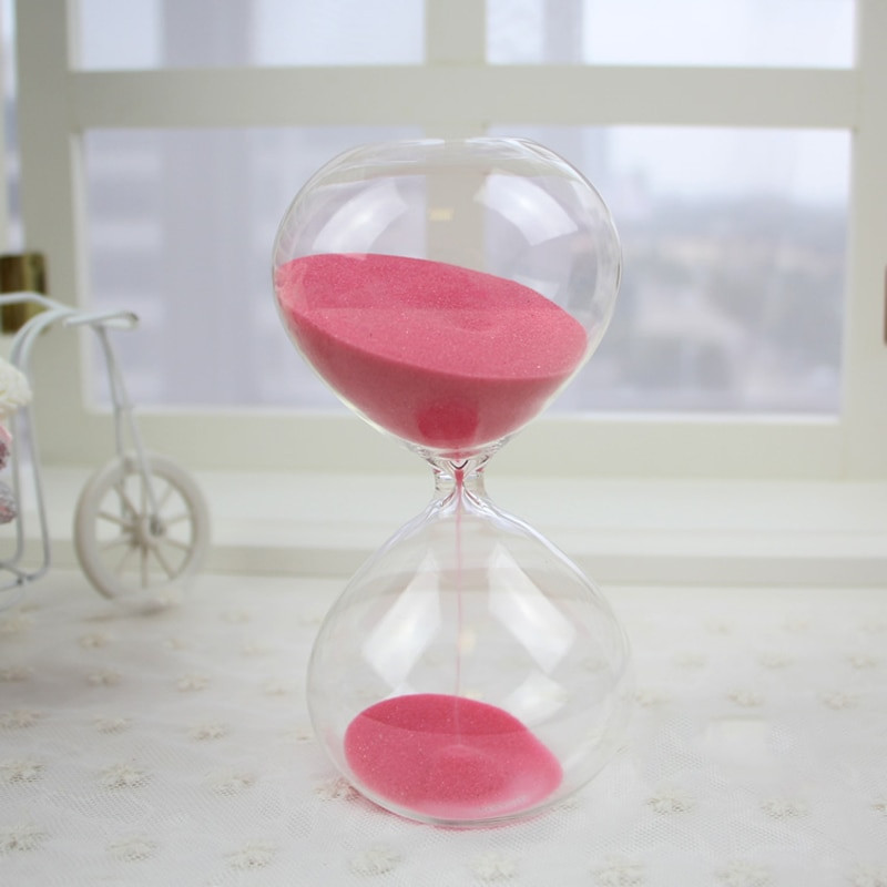 Ceasuri Nisip Clepsidra 5min/15min/30min Culoare Nisip Cronometru Rotund Transparent Sticlă de Nisip Camera Decorare Casă Roșu, Verde, Albastru, Roz