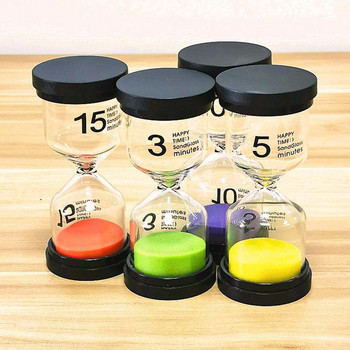 6Pcs/Set 1/3/5/10/15/60 Mins Καινοτόμο Διακοσμητικό Γυαλί Κλεψύδρας Φορητό Μίξ Χρώμα Χρονόμετρο άμμου Sandglass Sand Clock for Daily