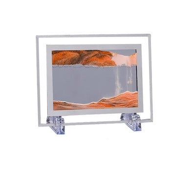 3D Glass Sandscape Κλεψύδρα Κινούμενη Άμμος Εικόνα Ορθογώνια Γυάλινα Στολίδια Διακόσμηση επιφάνειας εργασίας Quicksand Ζωγραφική Διακόσμηση σπιτιού