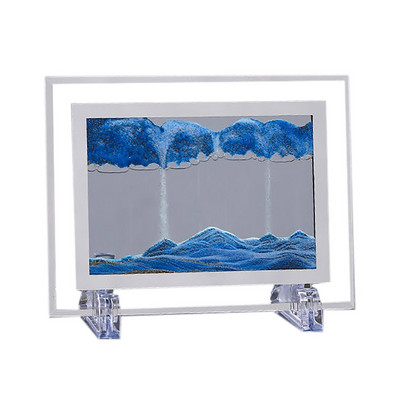 3D stiklas smėlio peizažas smėlio laikrodis judantis smėlis meno paveikslas stačiakampis stiklo papuošalai darbalaukio dekoravimas greito smėlio tapyba Namų dekoras