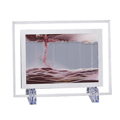 3D stiklas smėlio peizažas smėlio laikrodis judantis smėlis meno paveikslas stačiakampis stiklo papuošalai darbalaukio dekoravimas greito smėlio tapyba Namų dekoras