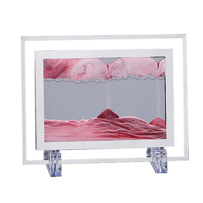 3D stiklas smėlio peizažas smėlio laikrodis judantis smėlis meno paveikslas stačiakampis stiklo papuošalai darbalaukio dekoravimas greito smėlio tapyba Namų dekoras