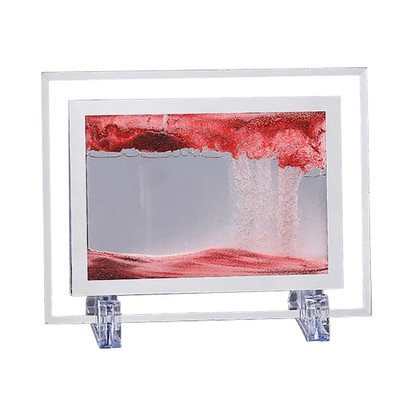 3D stiklas smėlio peizažas smėlio laikrodis judantis smėlis meno paveikslas stačiakampis stiklo papuošalai darbalaukio dekoravimas greito smėlio tapyba Namų dekoras