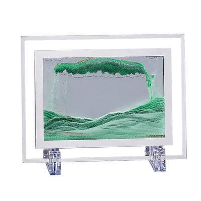 3D stiklas smėlio peizažas smėlio laikrodis judantis smėlis meno paveikslas stačiakampis stiklo papuošalai darbalaukio dekoravimas greito smėlio tapyba Namų dekoras