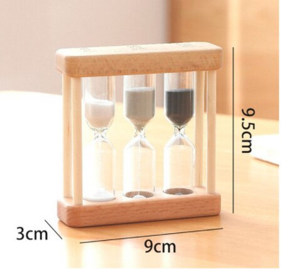 1/3/5 perces fából készült homokóra Aranyos 3 az 1-ben többfunkciós homokozó otthoni irodai teázóasztal díszítésére Születésnapi ajándékok gyerekeknek