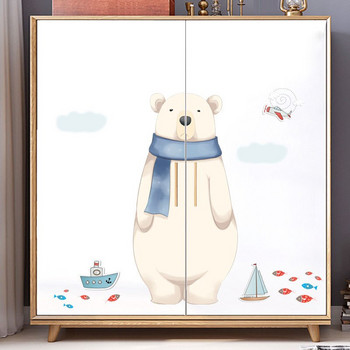 χαριτωμένα καρτούν πολική αρκούδα αυτοκόλλητα τοίχου για παιδικό δωμάτιο διακόσμηση τοίχου παιδικού δωματίου αφαιρούμενη διακόσμηση δωματίου χαλκομανίες τοίχου pvc για διακόσμηση σπιτιού