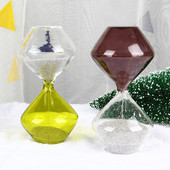 HOOQICT 5 minučių lempos gaubto formos smėlio laikrodis kūrybingas dvispalvis stalinis laikmatis Dekoratyvinis smėlio laikrodis Ornamentas laiko valdymo įrankis